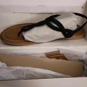 Black and Brown Sandals with Sleek Design